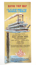 Vintage Bayou Trip Map Mark Twain Tours New Orleans Streckfus Steamers Brochure - £7.88 GBP