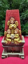 Vtg Paper Mache Angels Fireplace Christmas Music Box Silent Night made in Japan - $39.00