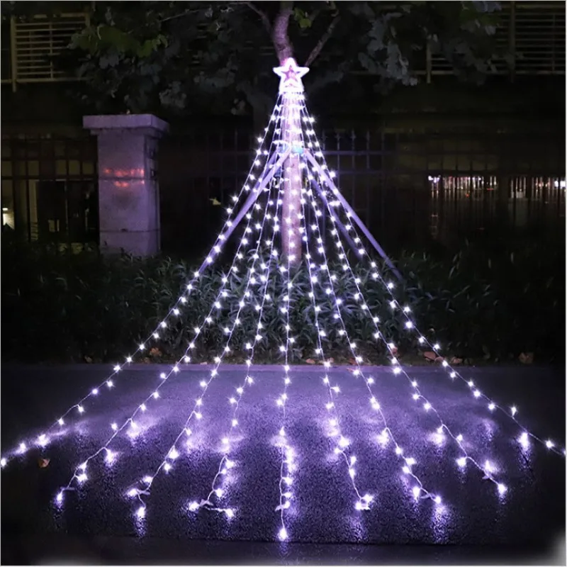 Christmas  Fairy Solar Light Waterfall Meteor Shower Rain String Lights Hanging  - £149.41 GBP