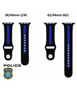 Police Thin Blue Line Silicone Apple 1 2 3 4 5 6 7 8 SE Watch Replacemen... - £10.51 GBP