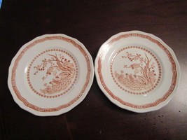 1913 FURNIVALS QUAILS ENGLAND ANTIQUE  2 BREAD PLATES 6&quot; RARE - $42.56