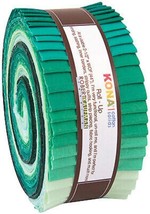 Jelly Roll Kona Cotton Solids Lush Lagoon Palette Green Fabric Roll-Ups M523.35 - £24.75 GBP