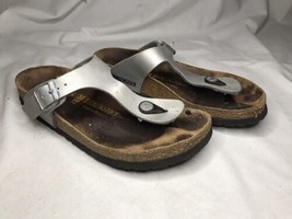 Birkenstock Gizeh Silver Sandal Slip On Thong Women&#39;s Size: 38 245 L7 M5 Germany - £21.66 GBP