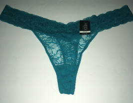 New Heidi Klum Stretch Lace Thong Panty Tile Blue Large - £9.46 GBP