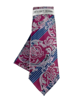 Stacy Adams Men&#39;s Tie Hanky Fushia Pink Cobalt Blue Royal Blue Silver 3.25&quot; Wide - $21.99