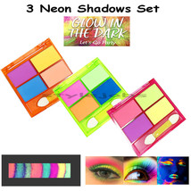 Santee 3 PCS Glow In The Dark Neon Bright Vivid Matte Shadow Set - £5.46 GBP