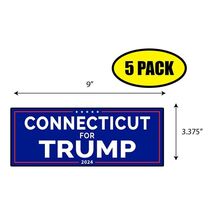 5 PACK 3.37"x 9" CONNECTICUT FOR TRUMP Sticker Decal Political Gift BS0007 - $6.53
