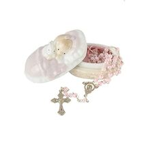 Roman New Baby 1.5"H Baby GIRL Box with Rosary (2x1x13) - $32.46