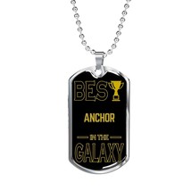 Best Anchor In The Galaxy Necklace Stainless Steel or 18k Gold Dog Tag w 24&quot; - £37.39 GBP+