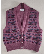 Vintage The Villager Womens Vest 100% Shetland Wool Nordic Sz Large Flawed - $22.00