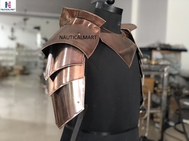 NauticalMart Medieval Armor Gorget Set with Pauldrons Shoulder SCA LARP Knight M - $199.00