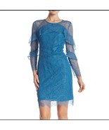 New $159 NANETTE LEPORE Size 2 Teal Long Sleeve Lace Lined Sheath Midi D... - $19.02 CAD