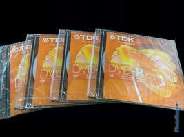 4 QtyTdk DVD-R  Recordable Inscriptable Slim Jewel cases A1 1-16x / 4.7GB - $5.31
