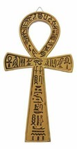 Ebros Small Crux Ansata Egyptian Golden Ankh Wall Decor Figurine 7.25&quot;H - £15.95 GBP