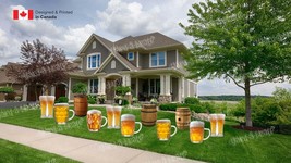 Beer Mugs and Barrels (16&quot; tall) - Total 11pcs decors  | Yard Sign Outdo... - £51.35 GBP