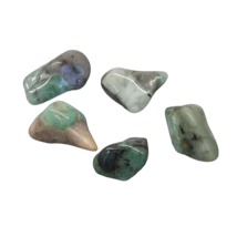 Pack 5 Emerald Crystal Quartz Tumble Stone 10 - 20mm detoxifying action - £4.88 GBP