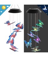 Color Changing Solar Six Red and Blue Butterfly Wind Chimes - $18.00