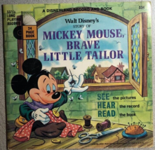 MICKEY MOUSE, BRAVE LITTLE TAILOR (1968) softcover book with 33-1/3 RPM ... - £10.90 GBP