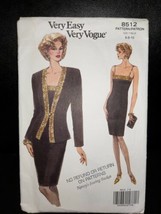 VTG Very Easy Vogue Pattern 8512 Misses&#39; Size 6-8-10 Elegant Jacket and Dress UC - £7.84 GBP