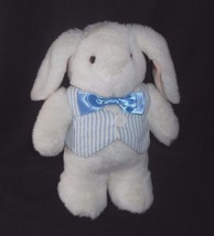 12&quot; Vintage Hallmark Uncle E White Bunny Rabbit Blue Coat Stuffed Animal Plush - £18.61 GBP