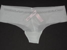 NWT Victoria&#39;s Secret Embellished Seafoam Green Sheer Thong / String Panty - $16.99