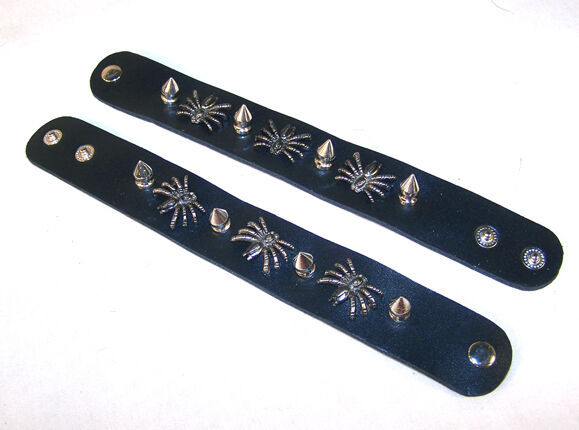 12 SPIDER LEATHER SPIKE BRACELET jewelry spiked band