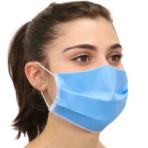 Reusable Face Mask Lightweight Elastic Straps Three Ply Washable Blue M1904 - £3.17 GBP