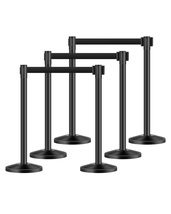 VEVOR Stanchion Post, 6 Pcs Stanchions with Retractable Belts, Carbon Steel - €64,92 EUR