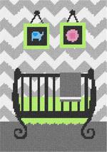Pepita Needlepoint kit: Grey Chevron Uni Baby Crib, 7&quot; x 10&quot; - $50.00+
