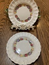Copeland Spode &quot;Rose Briar&quot; 2 SALAD Plates 6 ½&quot; Off White Wicker Rim - €10,91 EUR