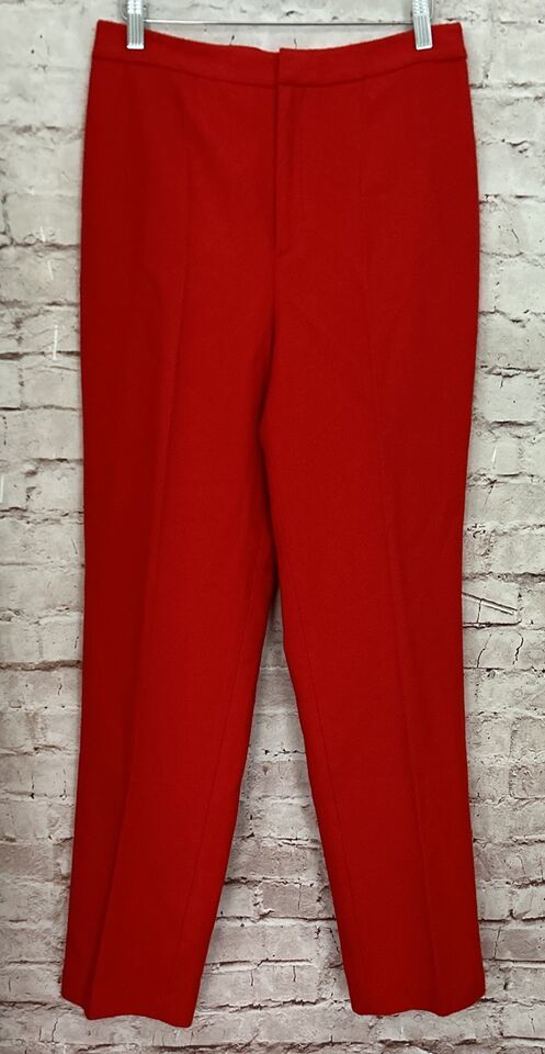 Primary image for Linda Allard Ellen Tracy Womens Pant 100% Wool Flame Red High Waist Vtg Size 10