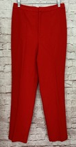 Linda Allard Ellen Tracy Womens Pant 100% Wool Flame Red High Waist Vtg Size 10 - £71.16 GBP