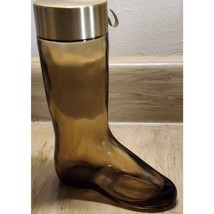 Vintage Avon Leather Cologne Country Western Cowboy Boot Amber Glass EMPTY - $8.97