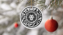Leo Zodiac Wheel Ornament Custom Keepsake Gift Astrological Design The Lion - $21.79