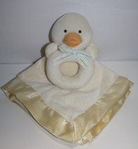 Carters Yellow Duck Ring Rattle Baby Stripe Bow Security Blanket Lovie Lovey Toy - £13.09 GBP