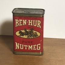 Vintage 1930&#39;s Ben Hur Nutmeg Spice Tin Two Ounce, Empty - £9.02 GBP