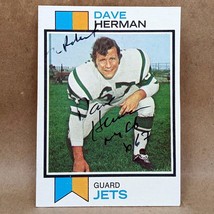 1973 Topps #126 DAVE HERMAN Signed Autograph NEW YORK JETS Card - $6.95