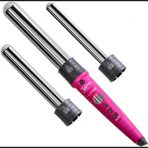 NuMe Titanium 3 in 1 Curling Wand HeatResistant Glove  LCD Digital Display pink - £94.90 GBP