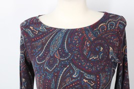 Talbots MP Dark Multi Paisley Gathered Waist Jersey Stretch Dress - £21.26 GBP