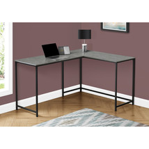 Monarch Specialties 58 in. Metal Corner Computer Desk Grey Stone-Look - ... - $209.77