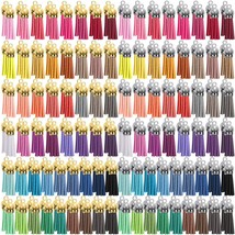200 Pieces Keychain Tassels Bulk Leather Tassel Pendants Colorful Tassel... - £19.65 GBP