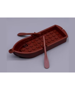 PAPBRIKS Wooden Row pirate Boat forCustome Rare Minifigures - $9.00