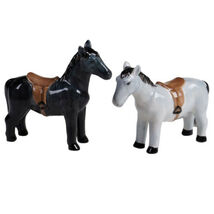 Horse Clover Farm 28160 3D Ceramic Salt &amp; Pepper Shakers Set Susan Winget - $22.77