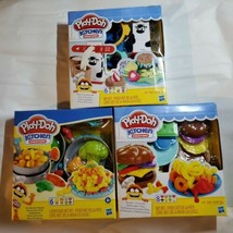 New Play-Doh Kitchen Creations Milk &amp; Cookies + Silly Noodles + Burgers &amp; Fries - £35.63 GBP
