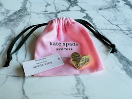 KATE SPADE HERITAGE Heart Pave Script Ring Gold ( Size 5 ) - £94.65 GBP
