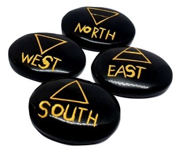 Elemental Stone Set North South East West Earth Air Fire Water &amp; Black P... - £9.92 GBP