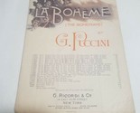 La Boheme by G. Puccini Act IV Ah Mimi False English/Italian Sheet Music - $8.98