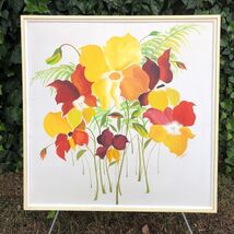An item in the Art category: LATOUR Original HUGE ABSTRACT MODERN 1960s MID CENTURY FLORAL Oil on Canvas