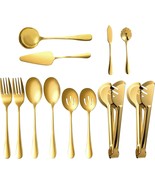 Gold Serving Utensils Set Of 12, Stainless Steel Serving Sets With,, Wed... - $698.01 MXN