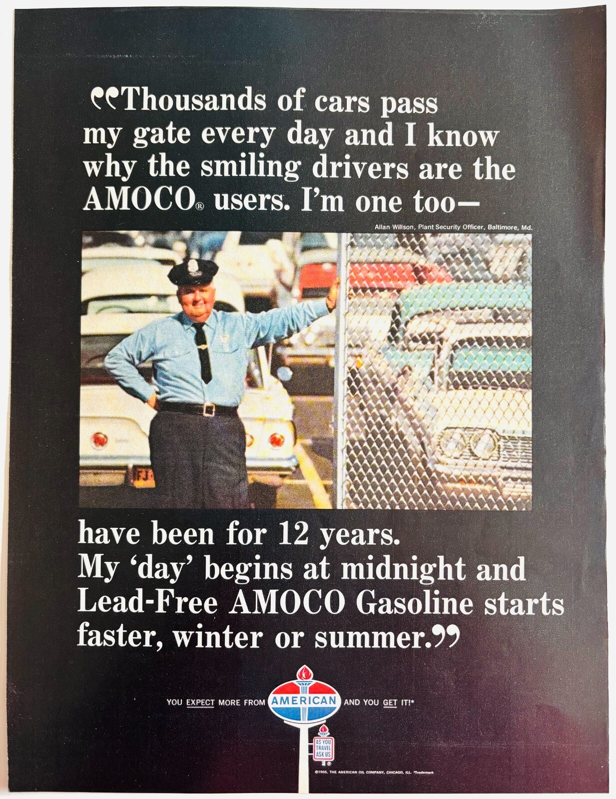1966 AMOCO Gasoline Advertisement Vintage Automobilia American Oil Company DWYY4 Item image 2